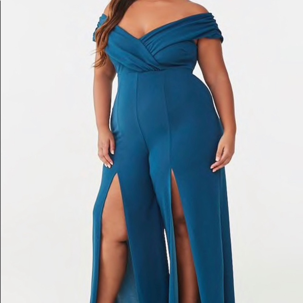 Forever 21 Plus Teal Jumpsuit